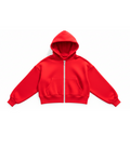 BASIC HOODIE TIPO ZIP CROPPED FIT ROJO