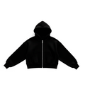BASIC HOODIE TIPO ZIP CROPPED FIT BLACK
