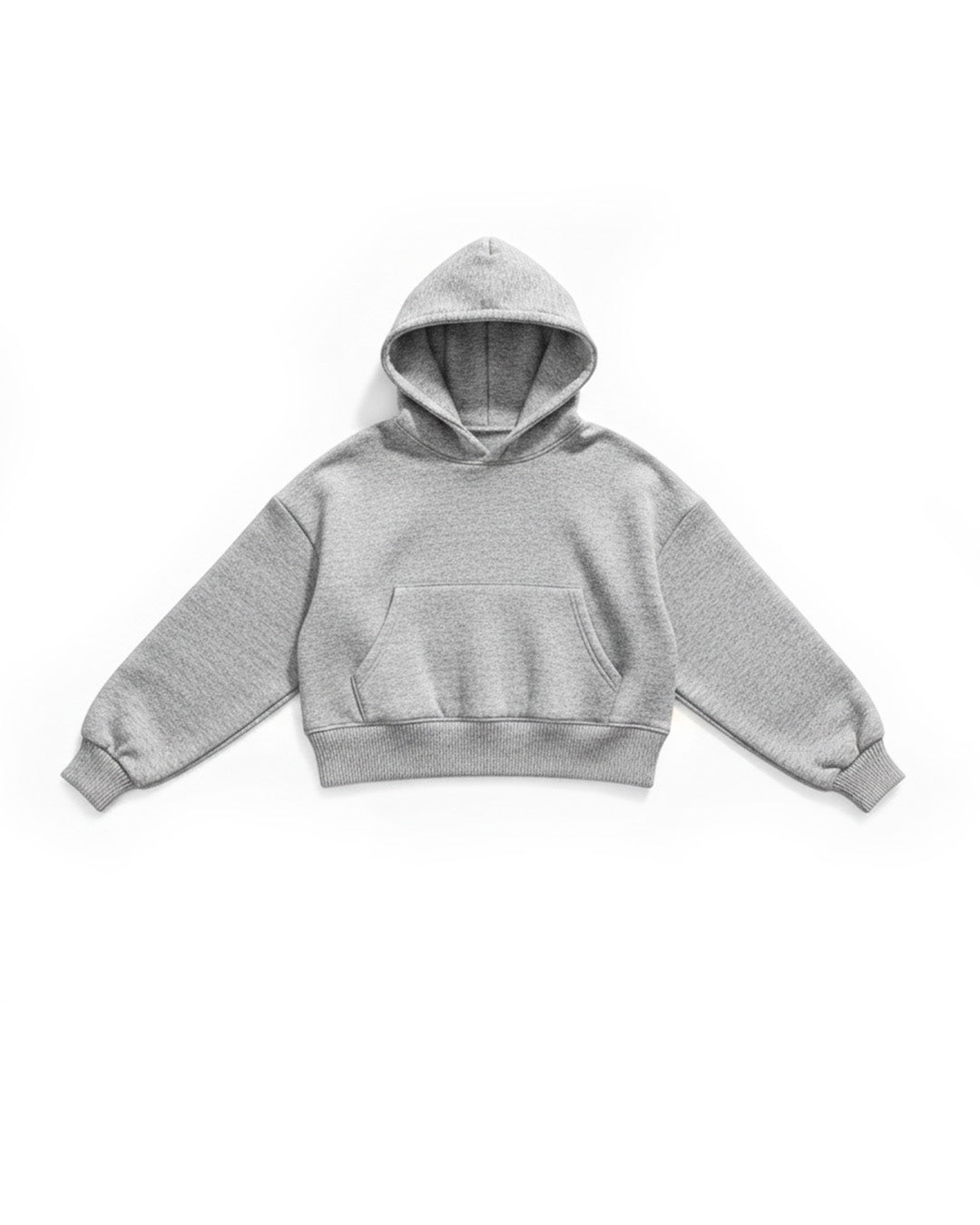BASIC HOODIE CROPPED FIT GRIS